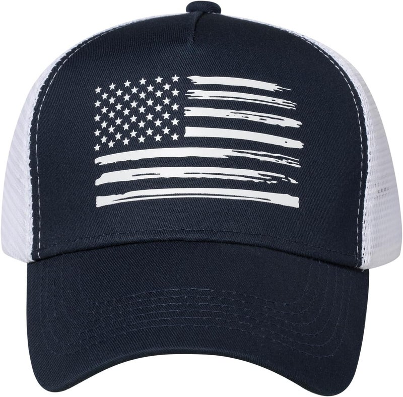 VIONLAN Baseball Cap, American Flag Trucker Hat for Men Women, Breathable Adjustable Fit Outdoor Mesh Snapback Hats - Image 2